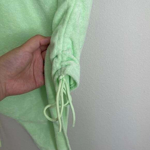 NWT Savage X Fenty Green 70s Ruched Terry Thong Teddy Bodysuit - Picture 6 of 14